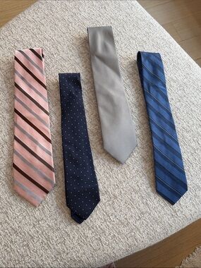 Men’s Designer Necktie Bundle Calvin Klein Claiborne Set of 4